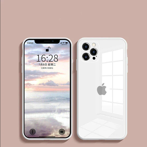 iPhone 13 Pro Aqua Square Tempered Glass Case