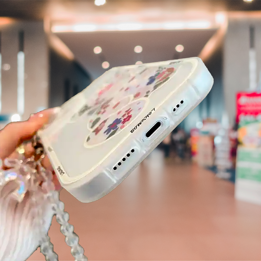 iPhone 14 Floral Panda Bracelet Case