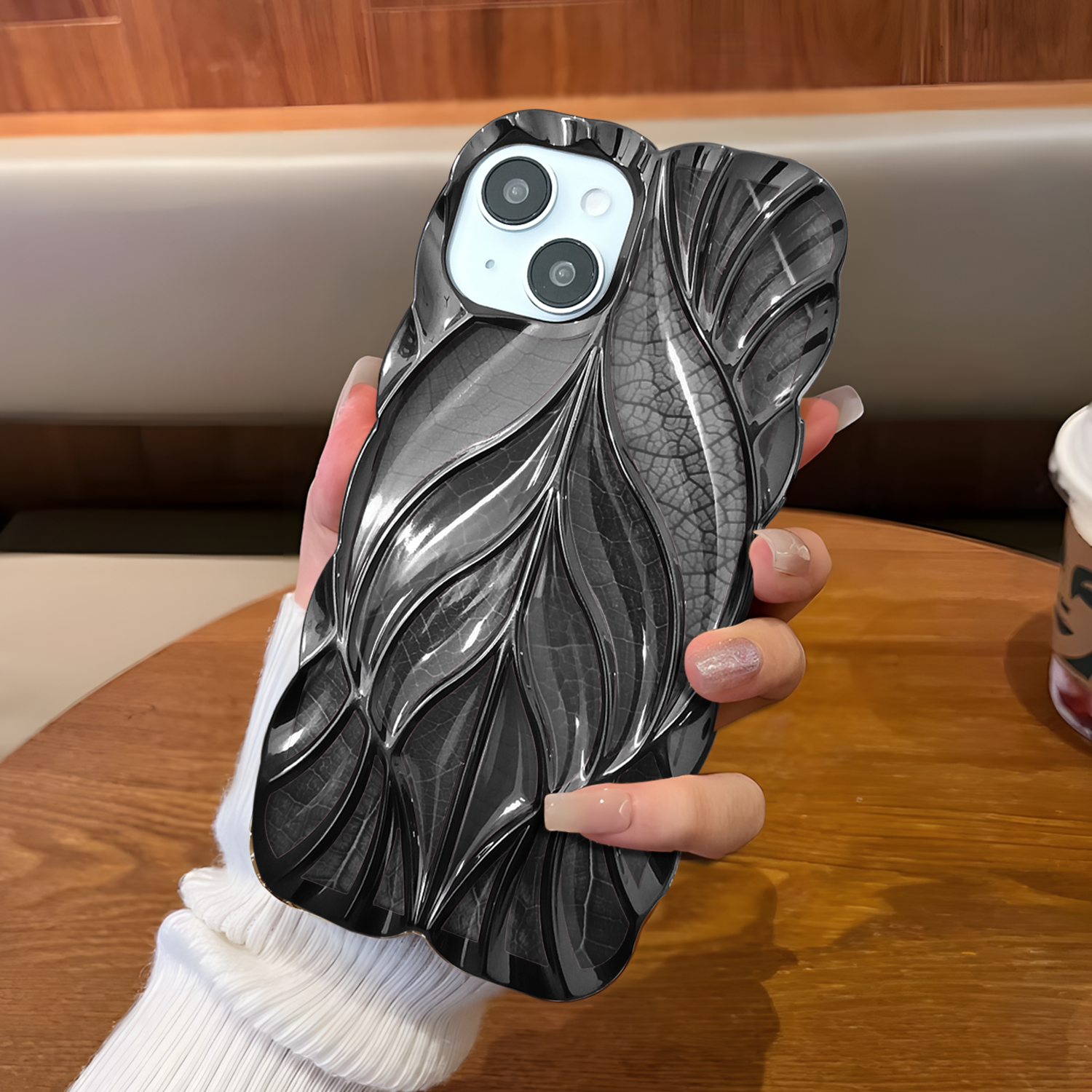 iPhone 15 3D Floral Leaf Case