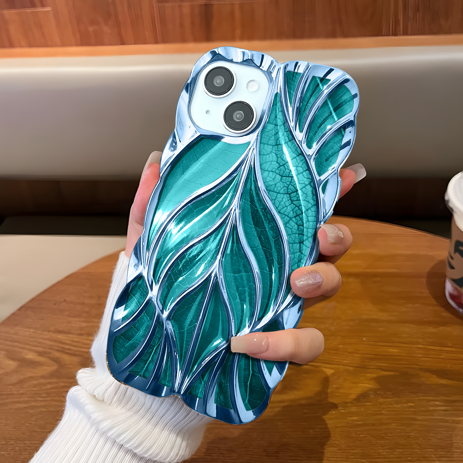 iPhone 15 3D Floral Leaf Case