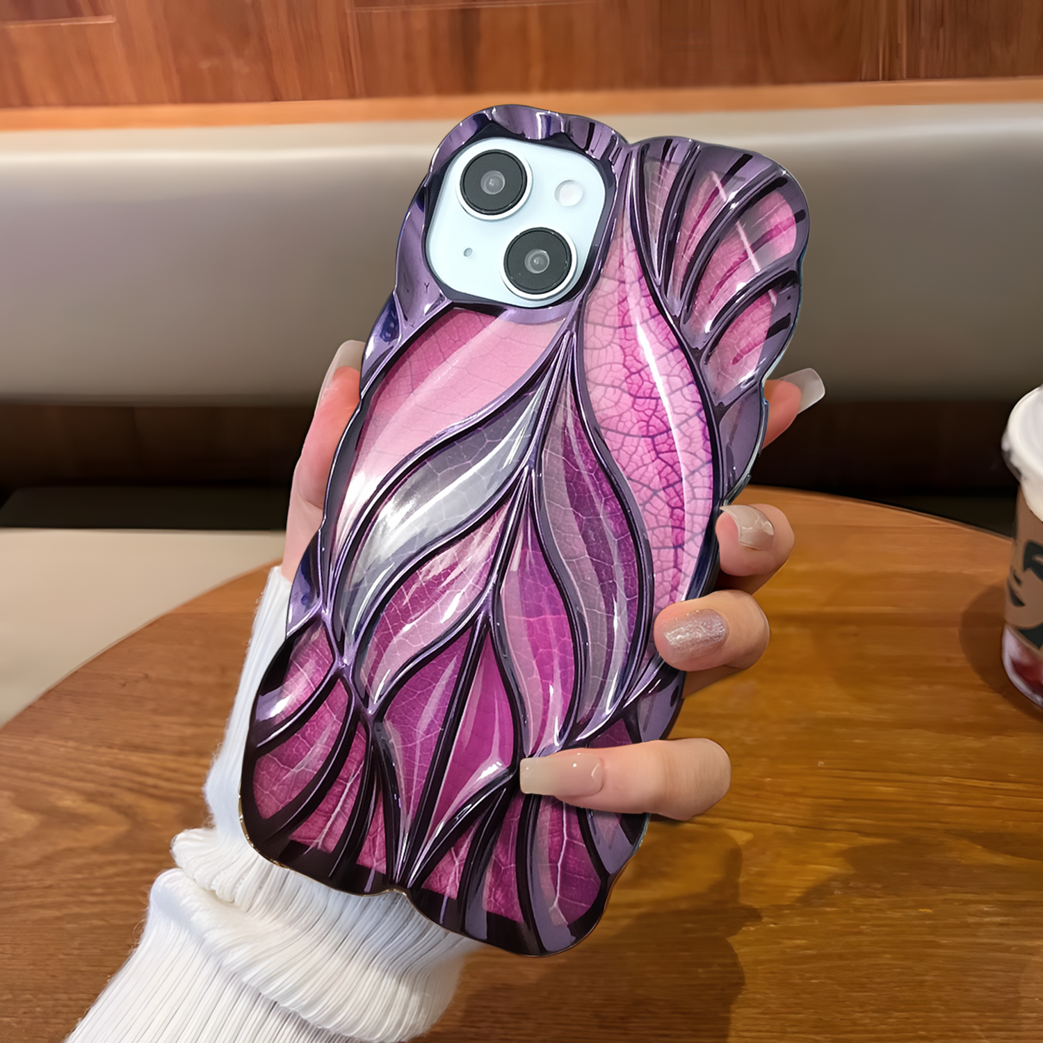 iPhone 15 3D Floral Leaf Case