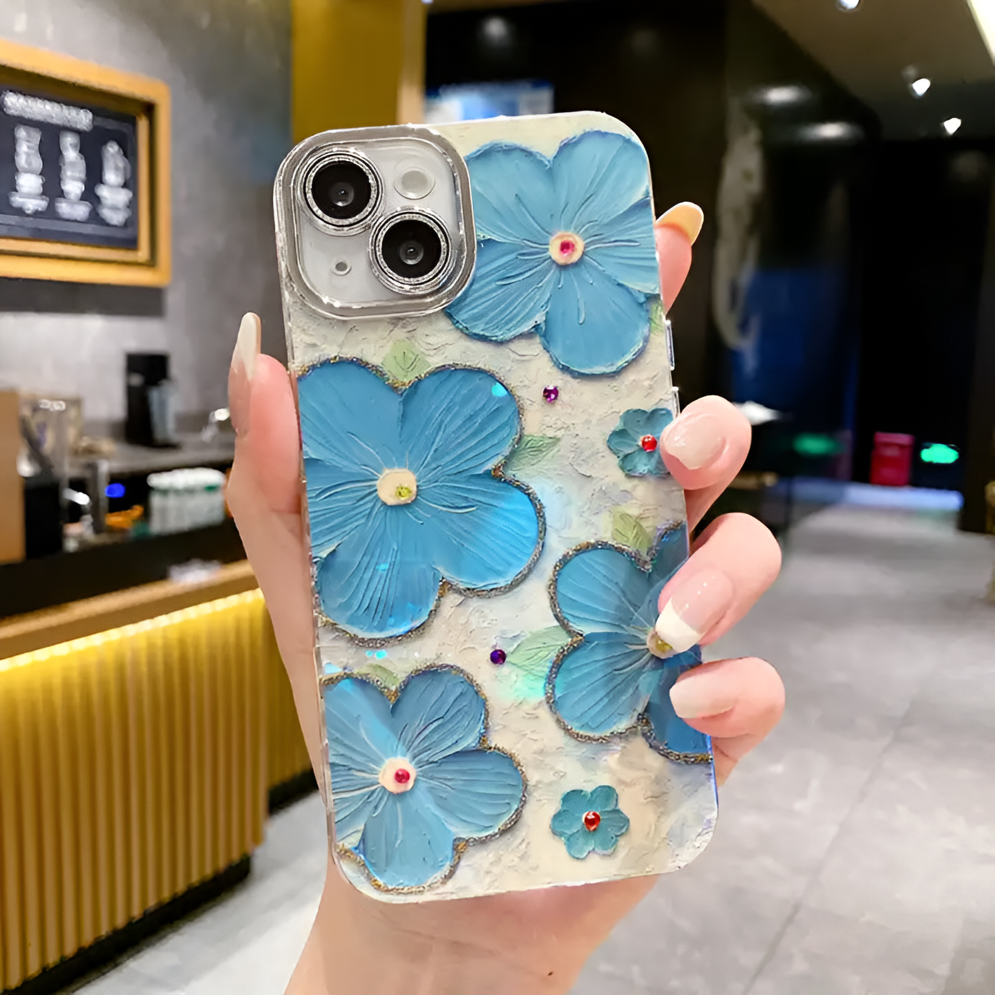 iPhone 13 3D Oil Painting Floral Case