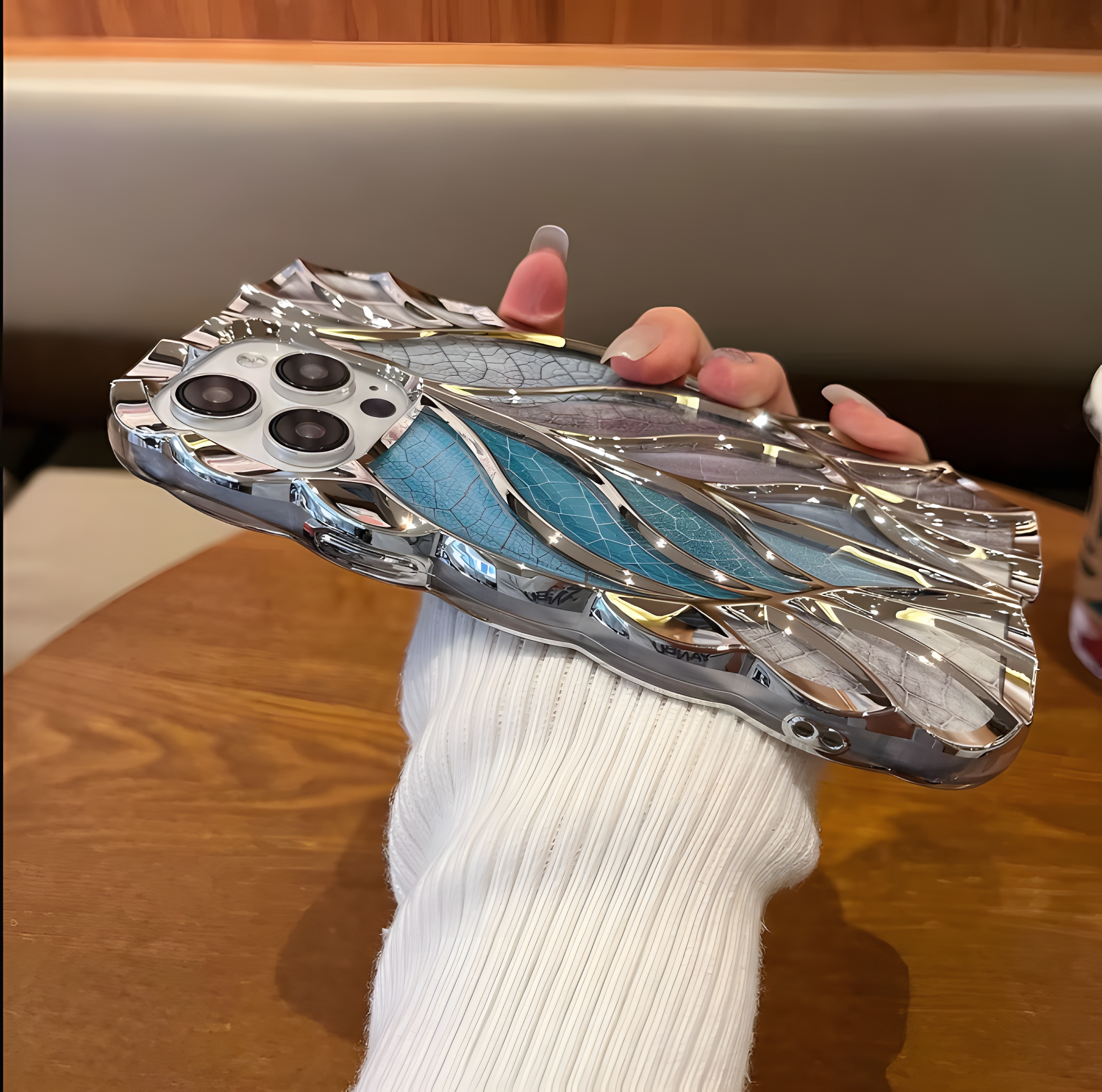 iPhone 15 3D Floral Leaf Case