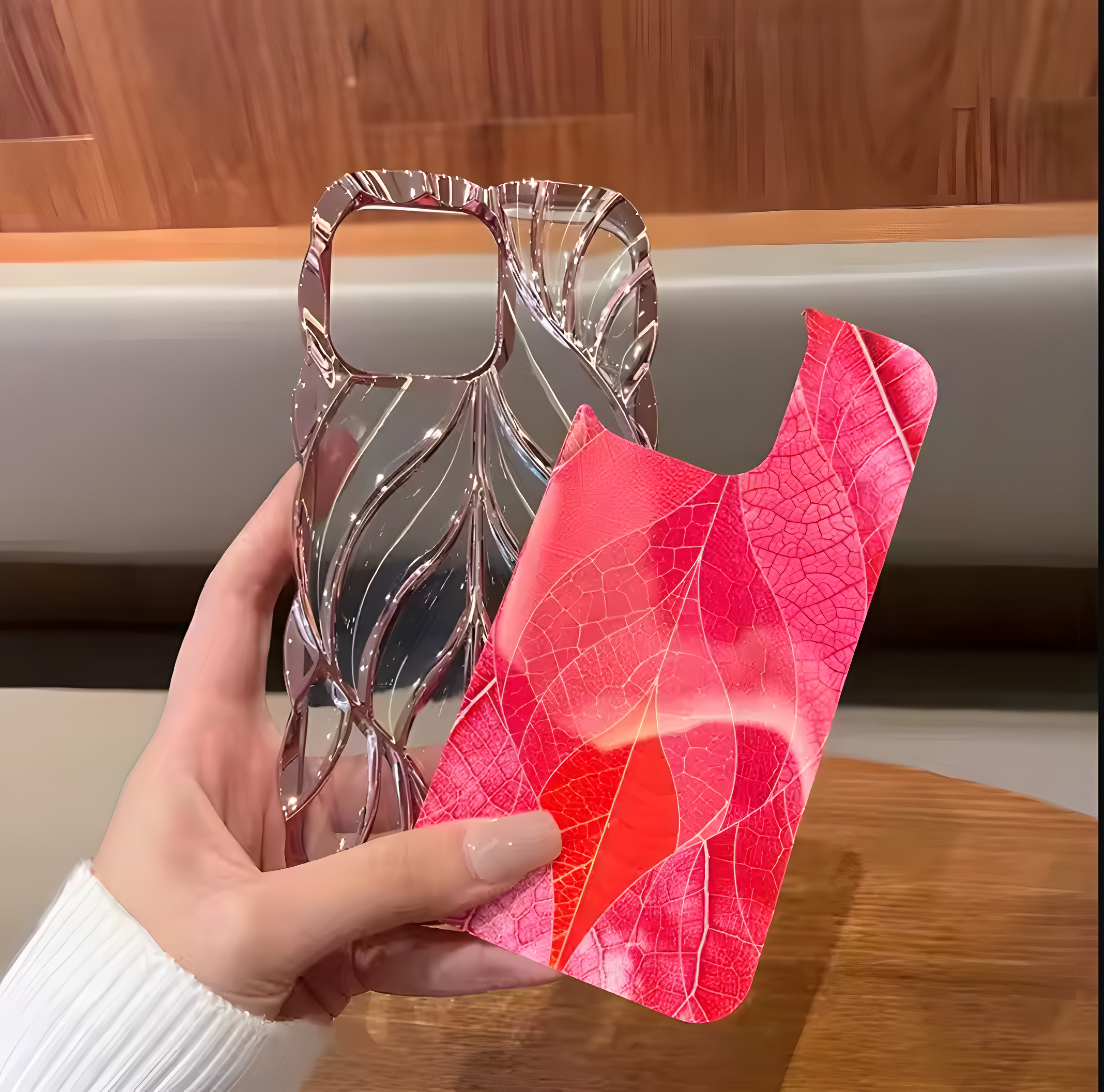 iPhone 15 3D Floral Leaf Case