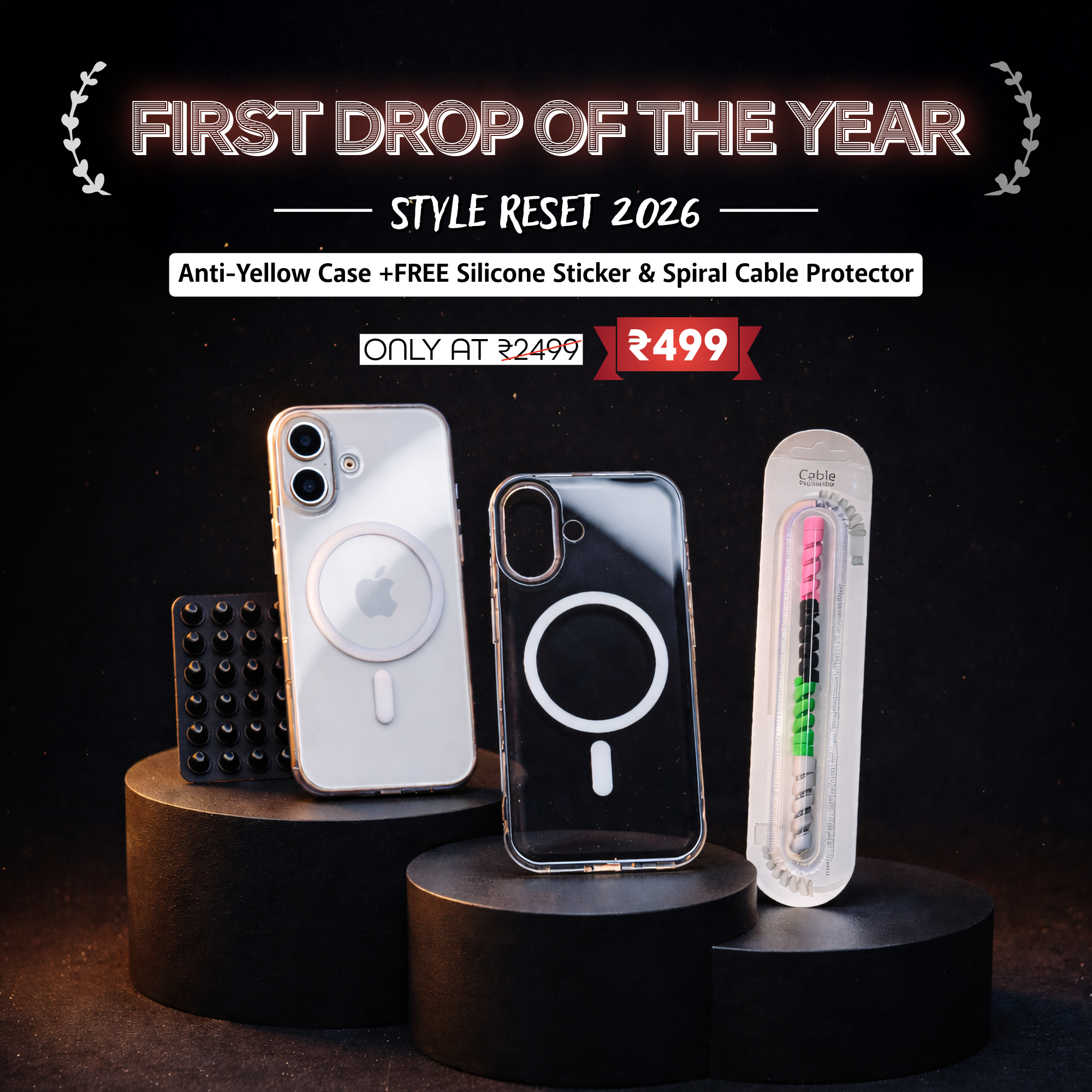 APPLE Anti-Yellow Clear MagSafe Case Combo