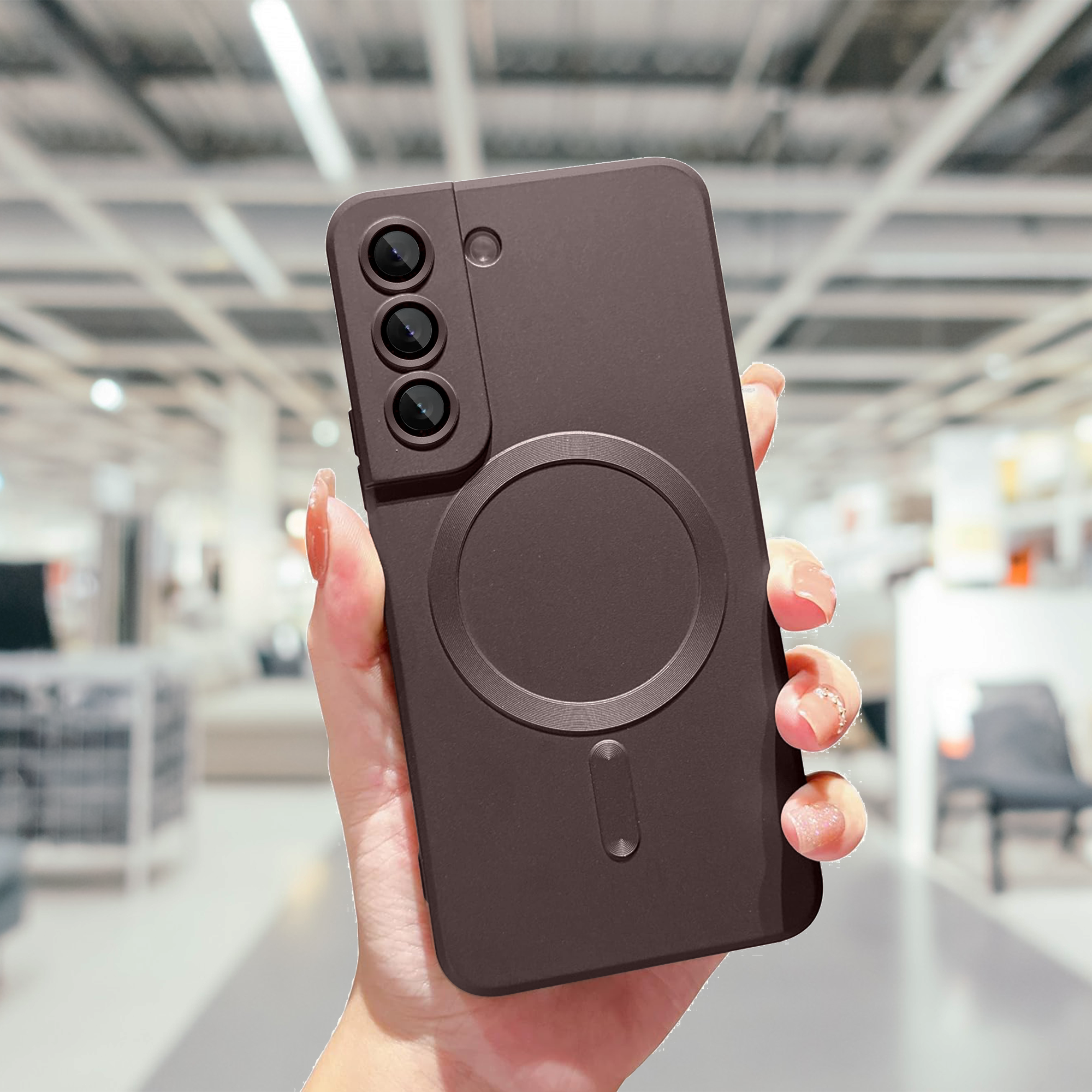 Samsung S22 Plus Soft Matte Finish Wireless Charging Case