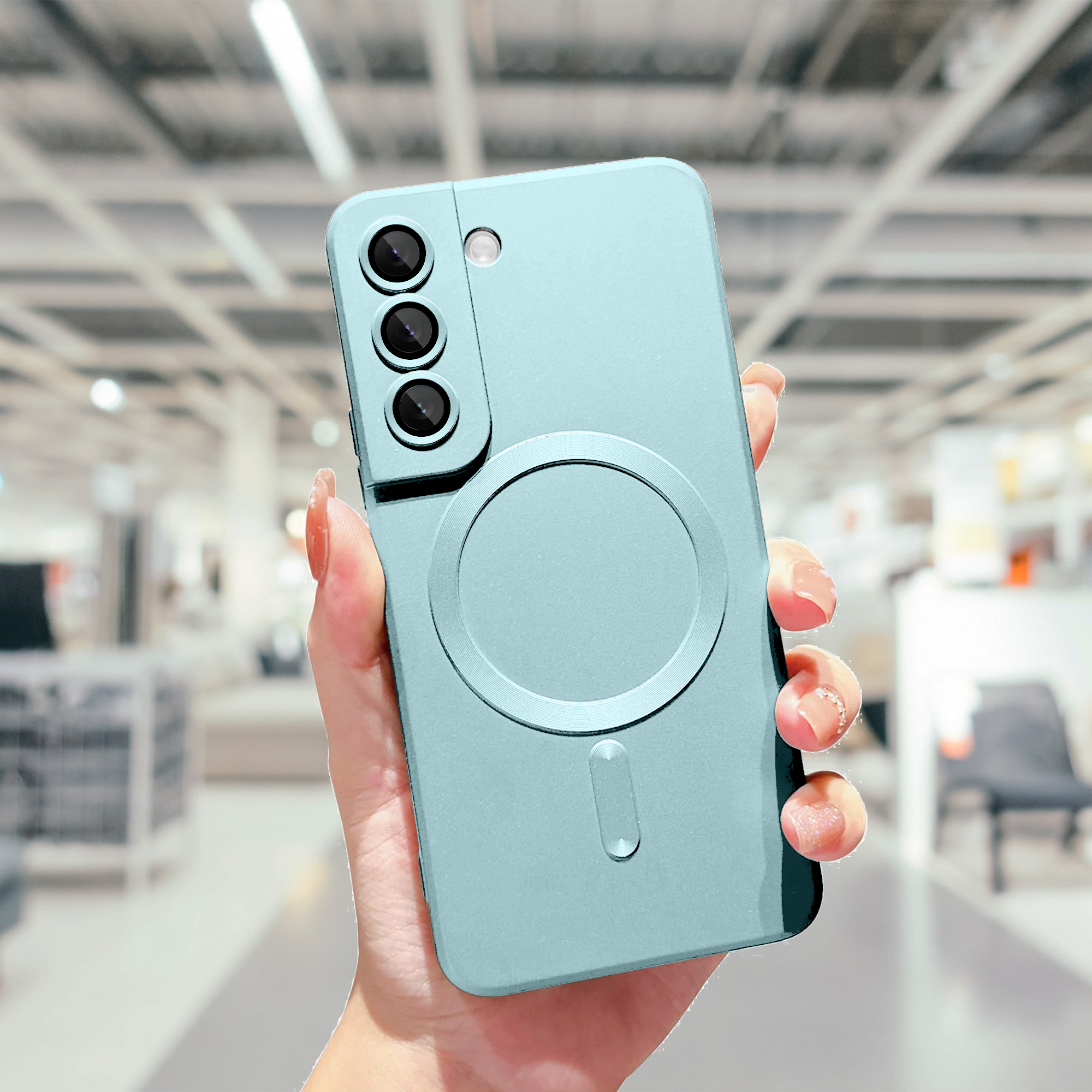 Samsung S22 Soft Matte Finish Wireless Charging Case