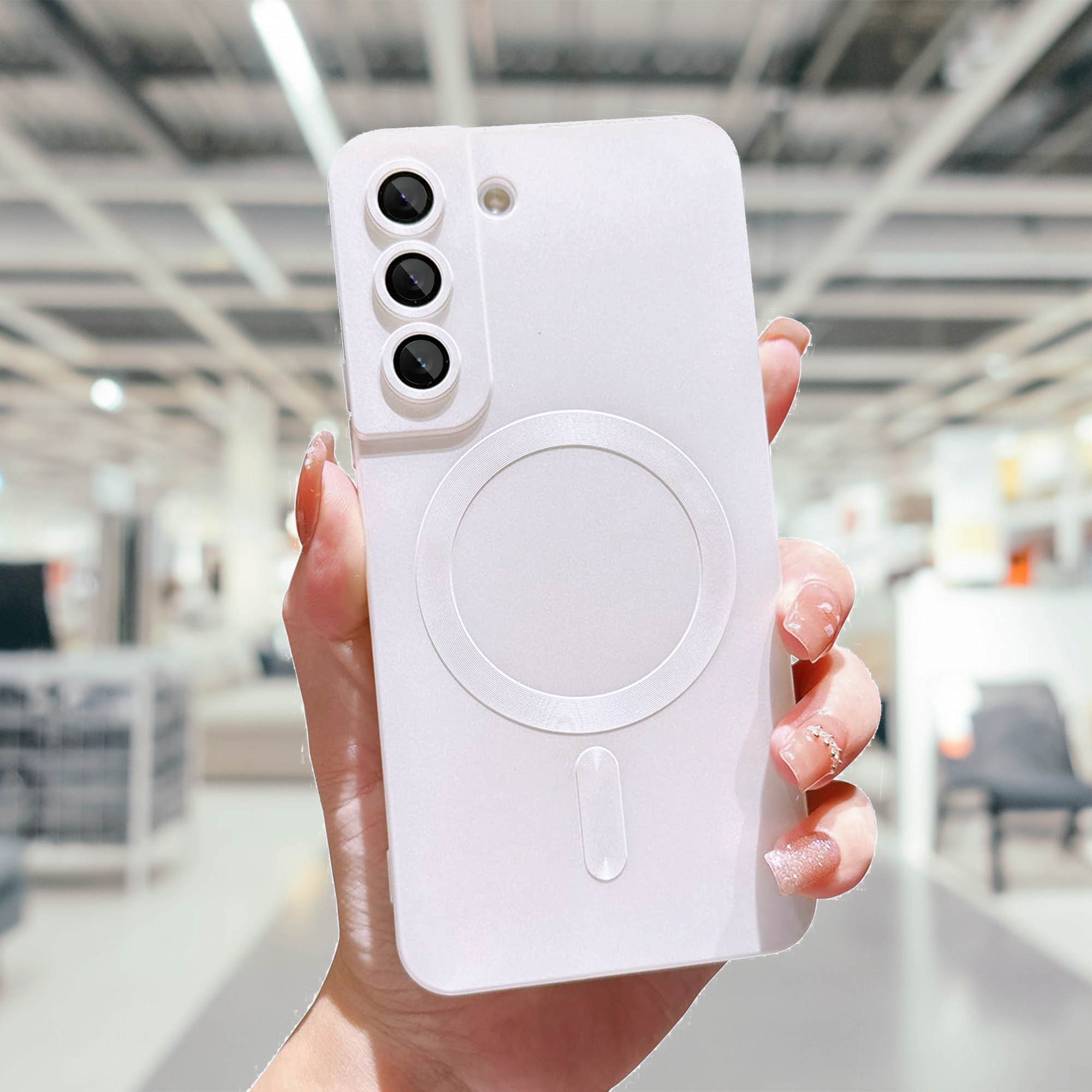 Samsung S22 Soft Matte Finish Wireless Charging Case