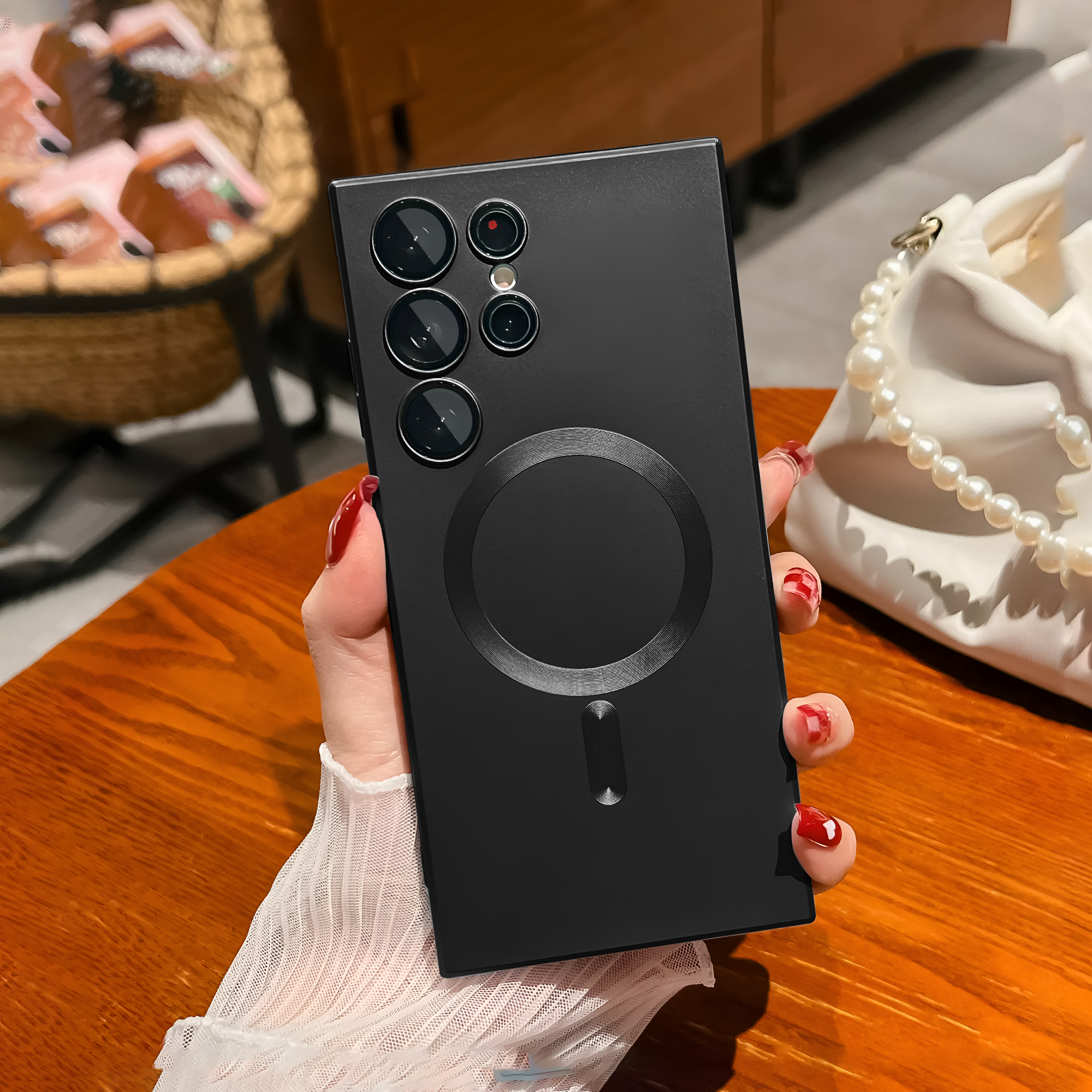 Samsung S23 Ultra Soft Matte Finish Wireless Charging Case