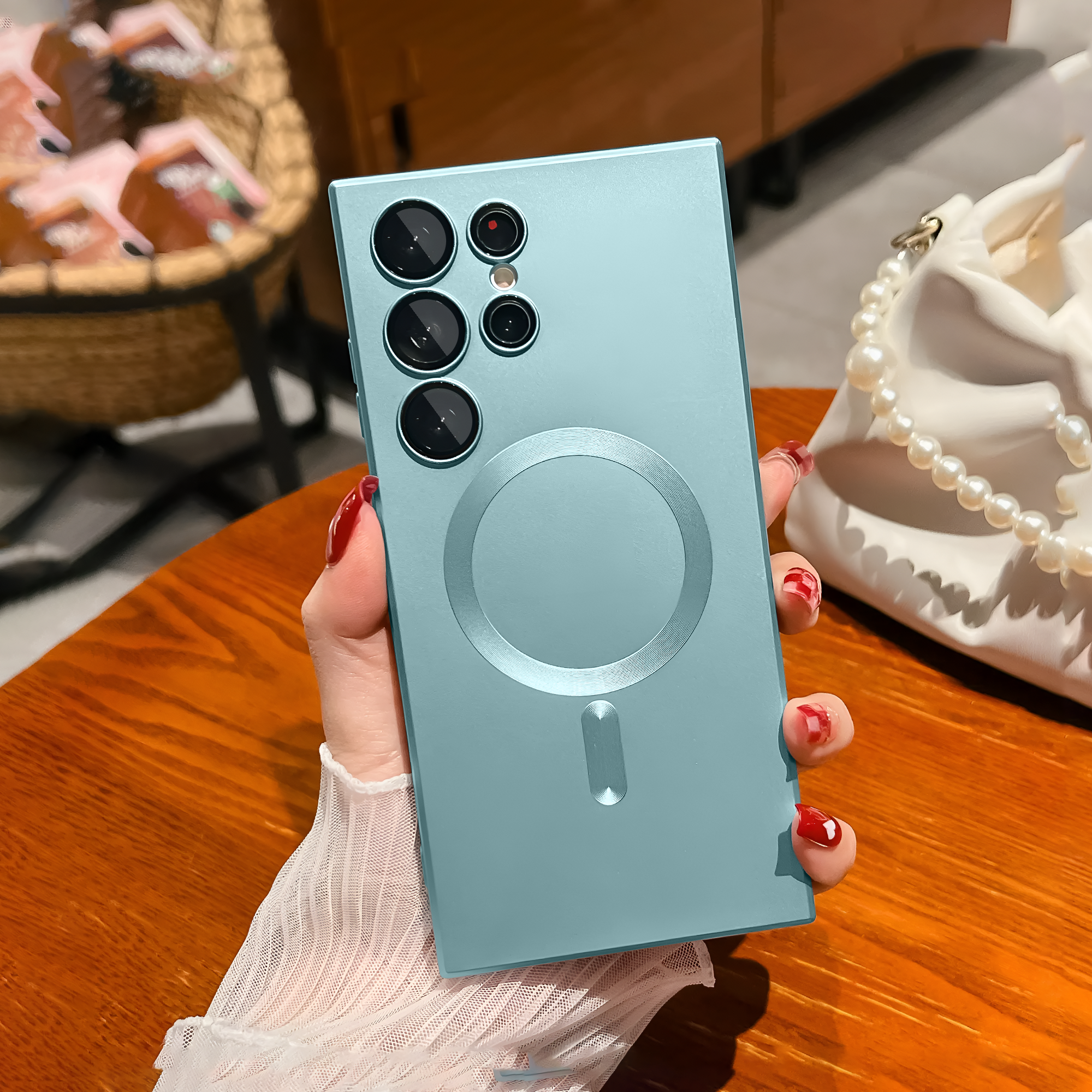 Samsung S23 Ultra Soft Matte Finish Wireless Charging Case