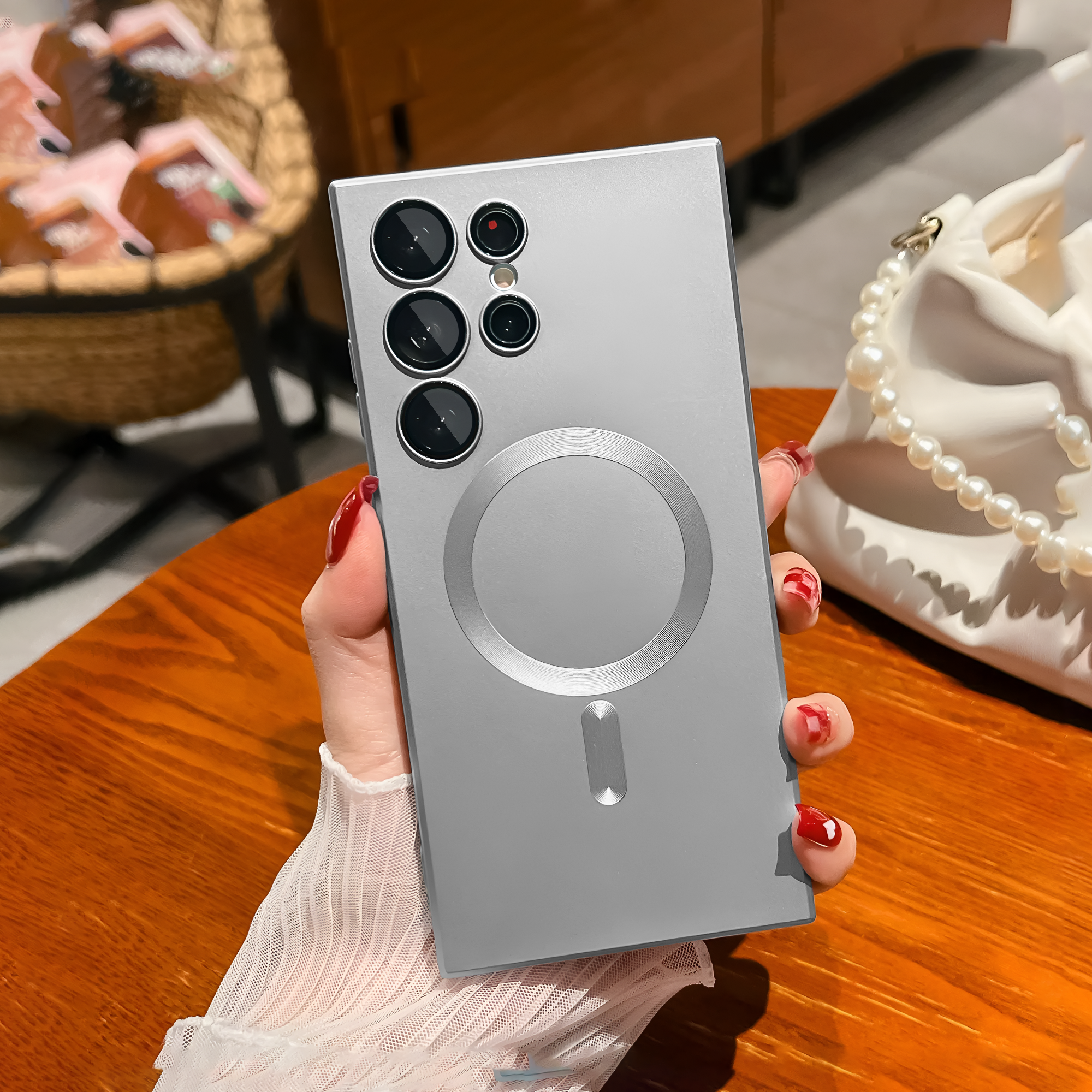 Samsung S23 Ultra Soft Matte Finish Wireless Charging Case