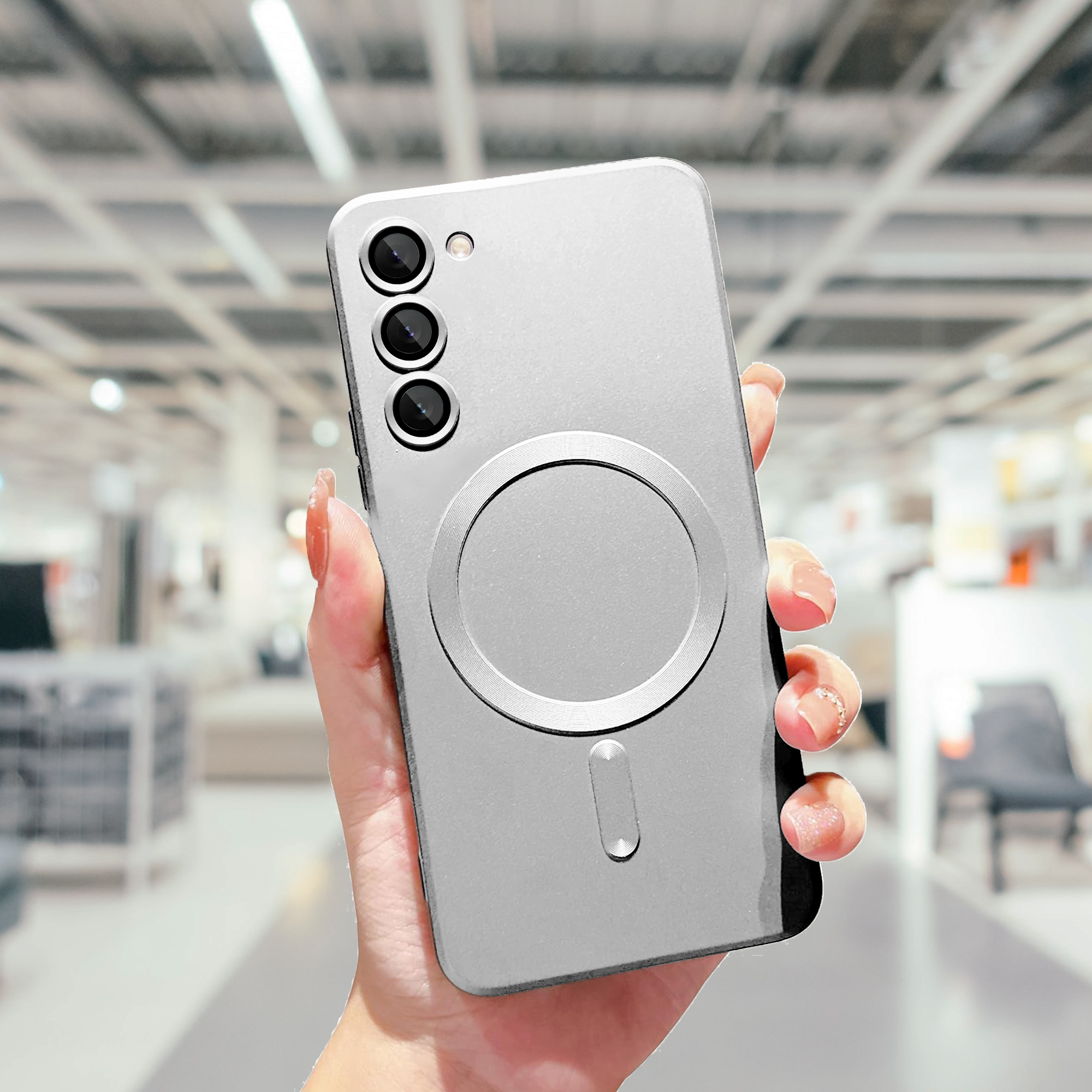 Samsung S23 Soft Matte Finish Wireless Charging Case