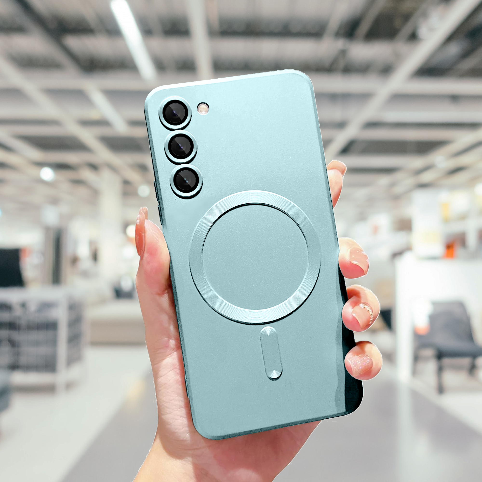 Samsung S23 Soft Matte Finish Wireless Charging Case