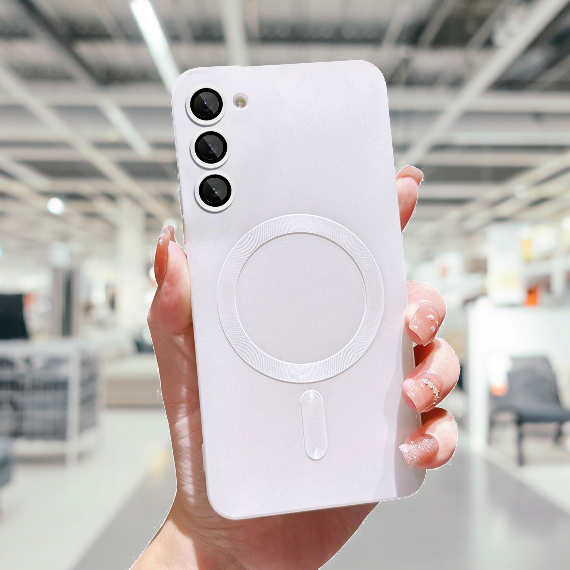 Samsung S23 Soft Matte Finish Wireless Charging Case