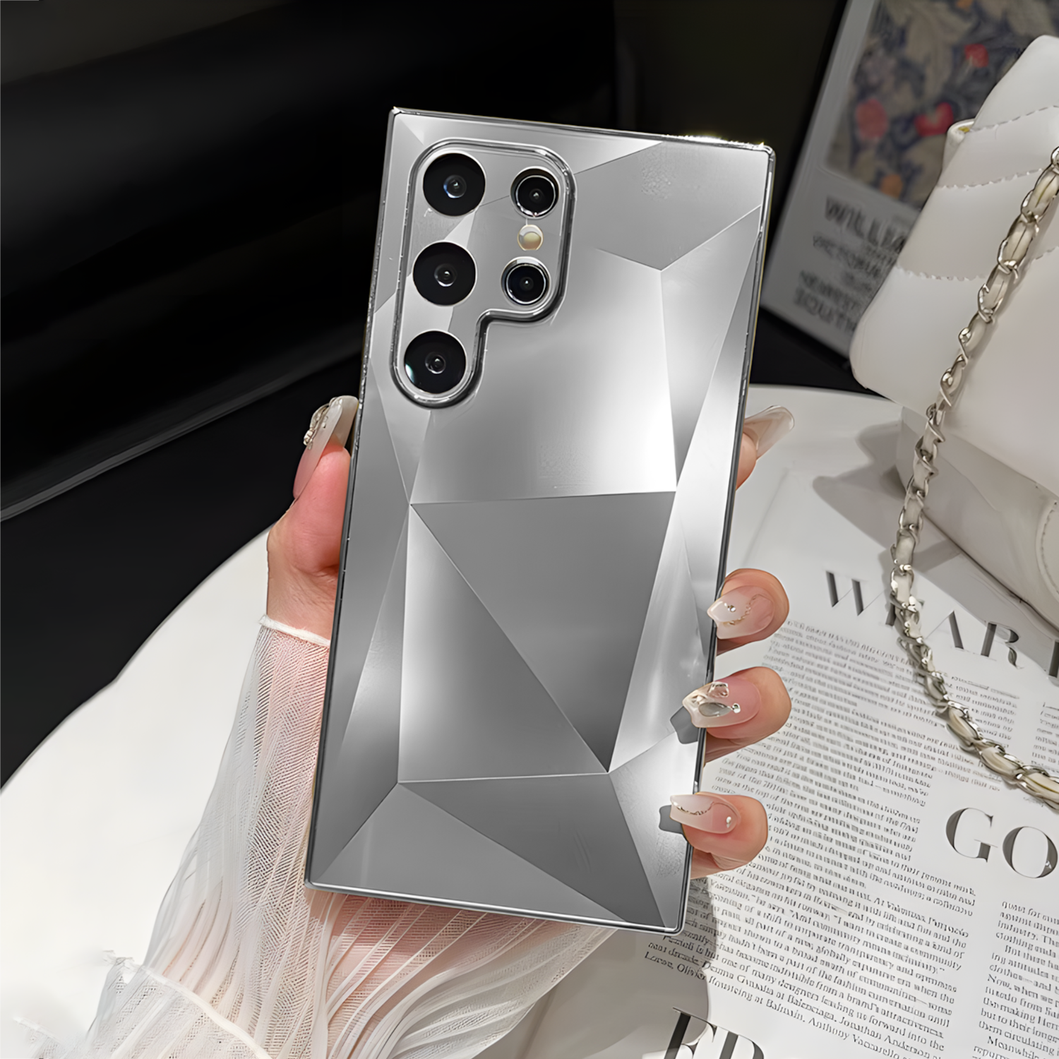 Samsung S23 Ultra 3D Diamond Pattern Case