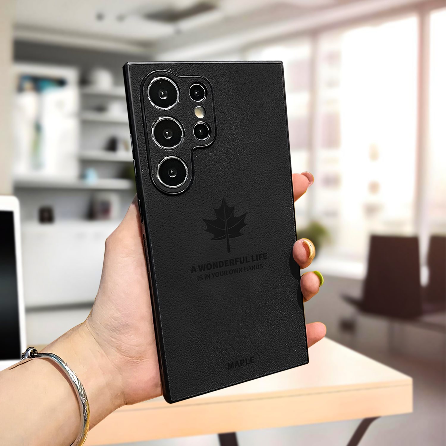 Samsung S24 Ultra Maple Leaf Stone Texture Case