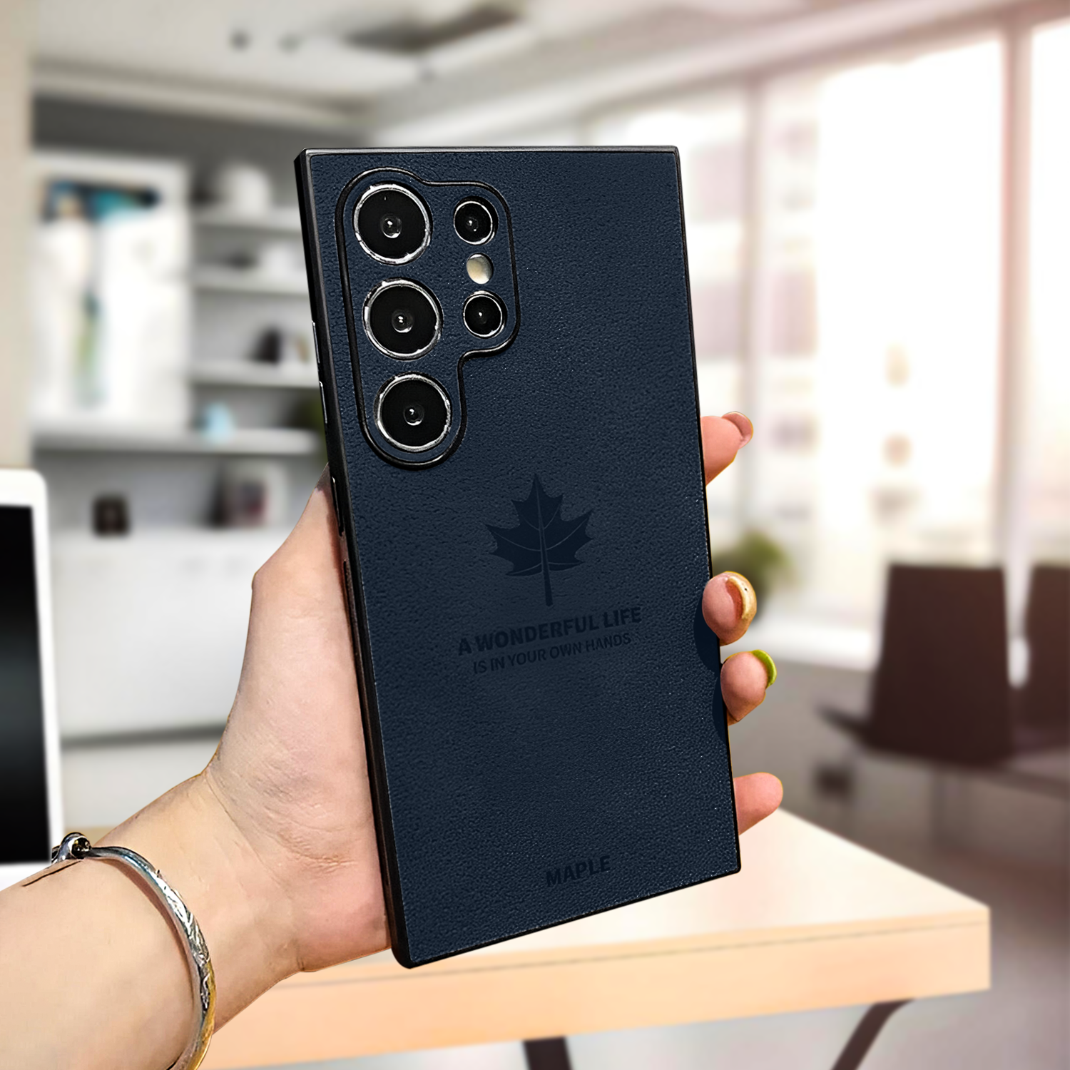 Samsung S24 Ultra Maple Leaf Stone Texture Case