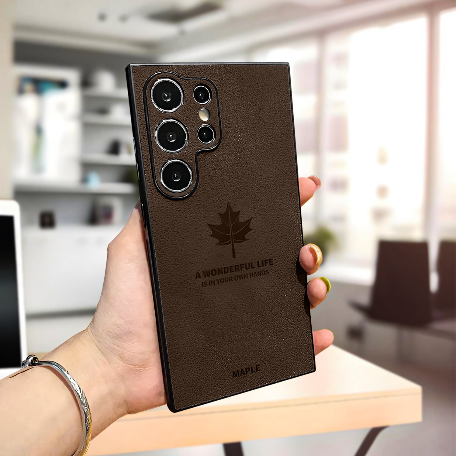 Samsung S24 Ultra Maple Leaf Stone Texture Case