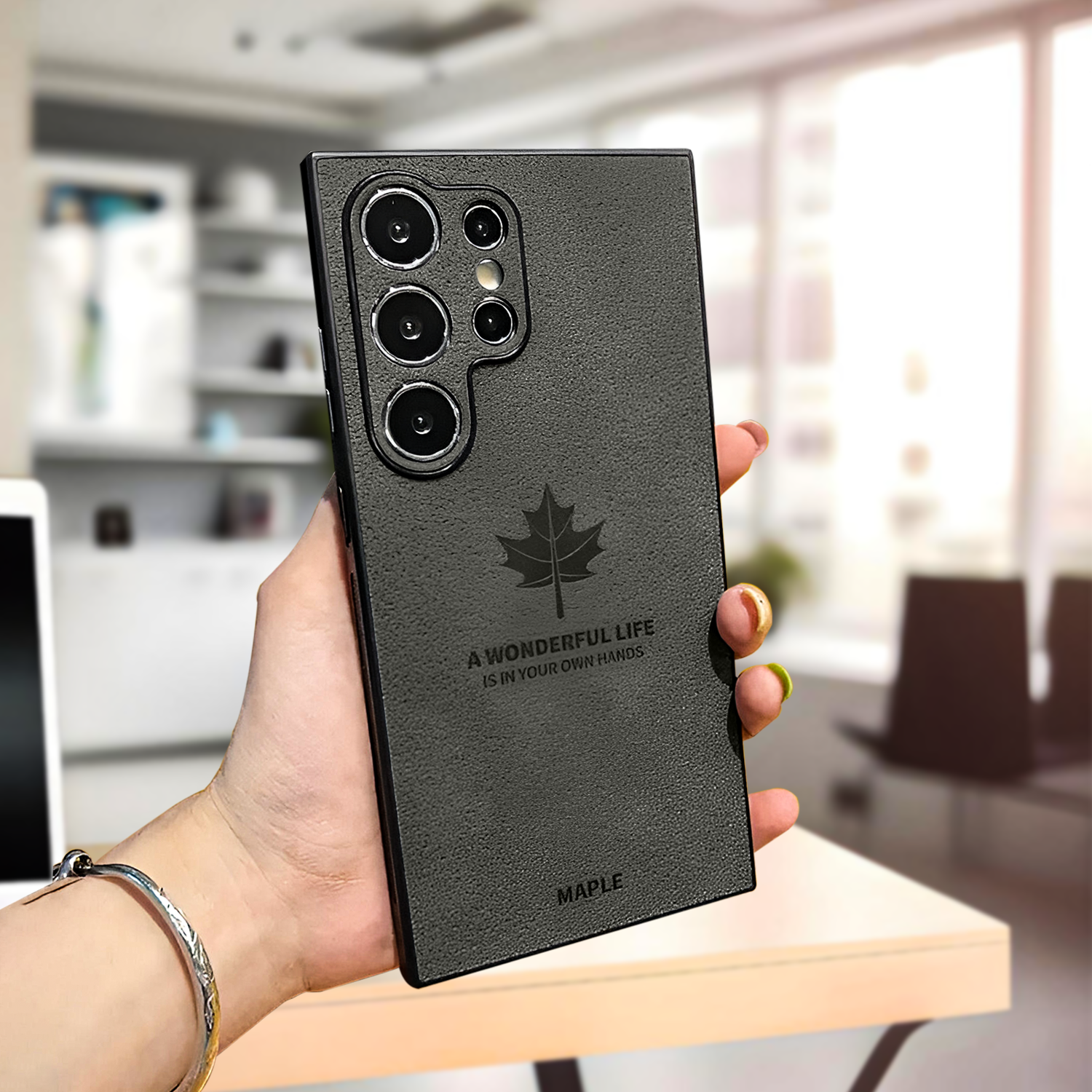 Samsung S24 Ultra Maple Leaf Stone Texture Case