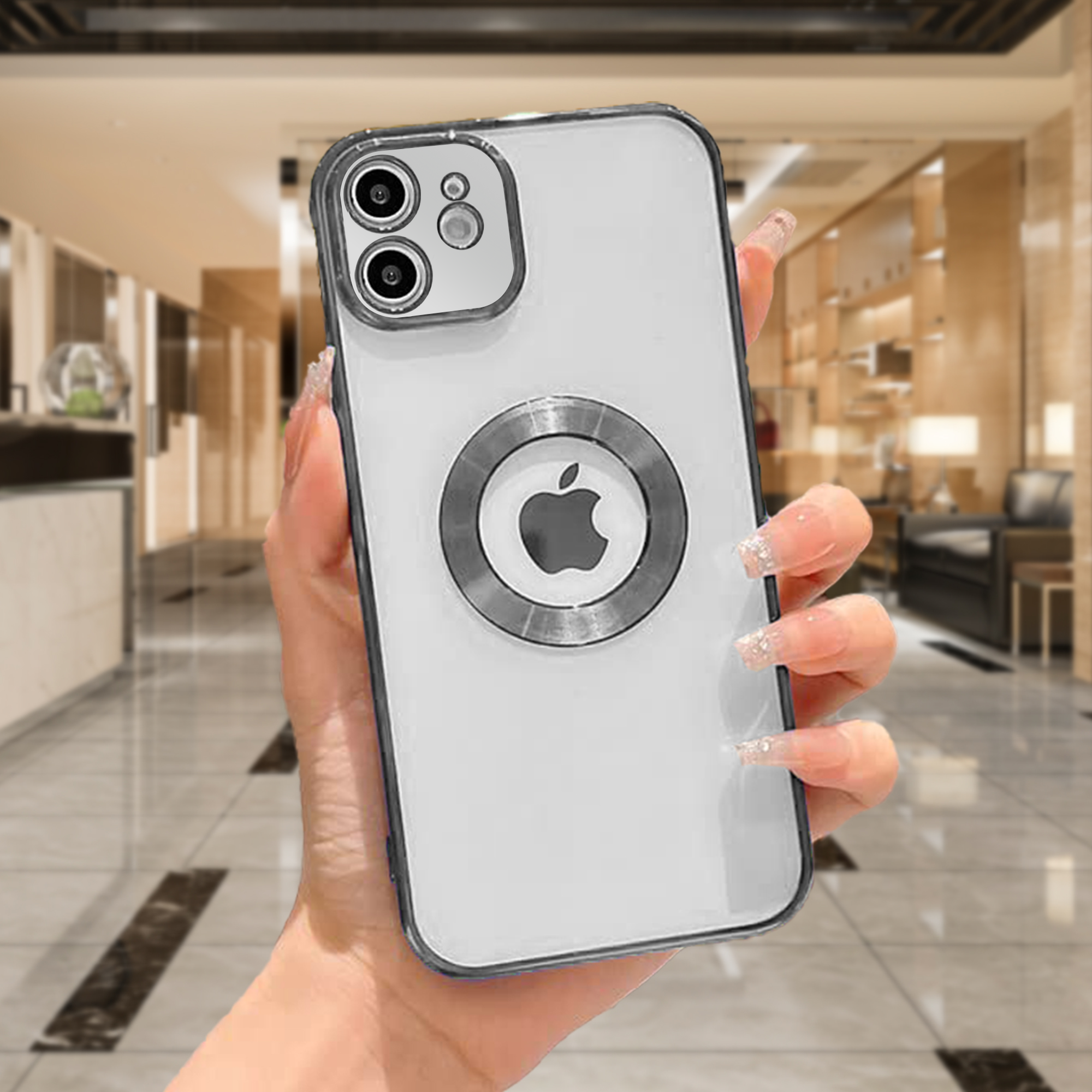 iPhone 11 Chrome Ring Logo Cut Case