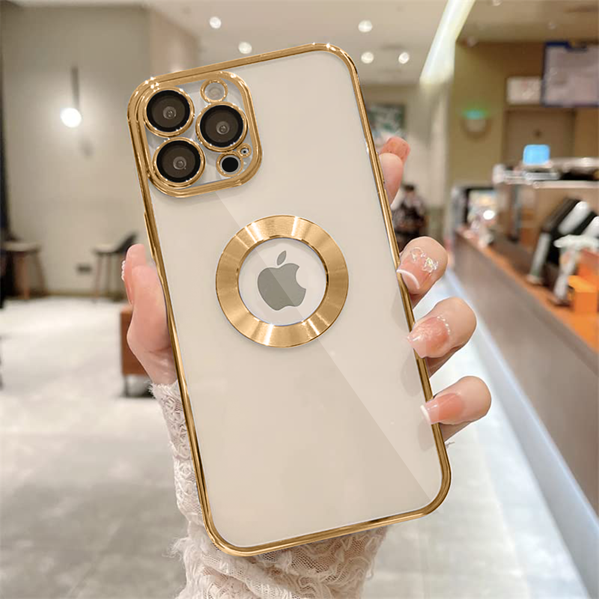 iPhone 13 Pro Chrome Ring Logo Cut Case