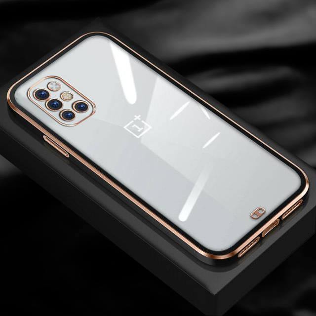 OnePlus 9R Gold Edge Electro-Plating Shining Case