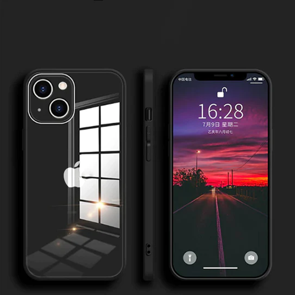 iPhone 13 Aqua Square Tempered Glass Case