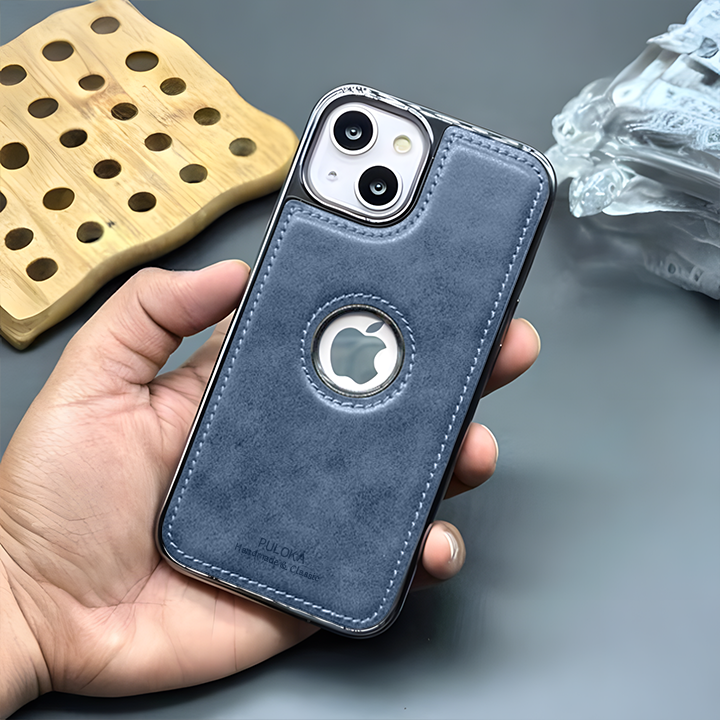 iPhone 15 Vintage Leather Logo Case