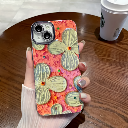 iPhone 13 3D Oil Painting Floral Case