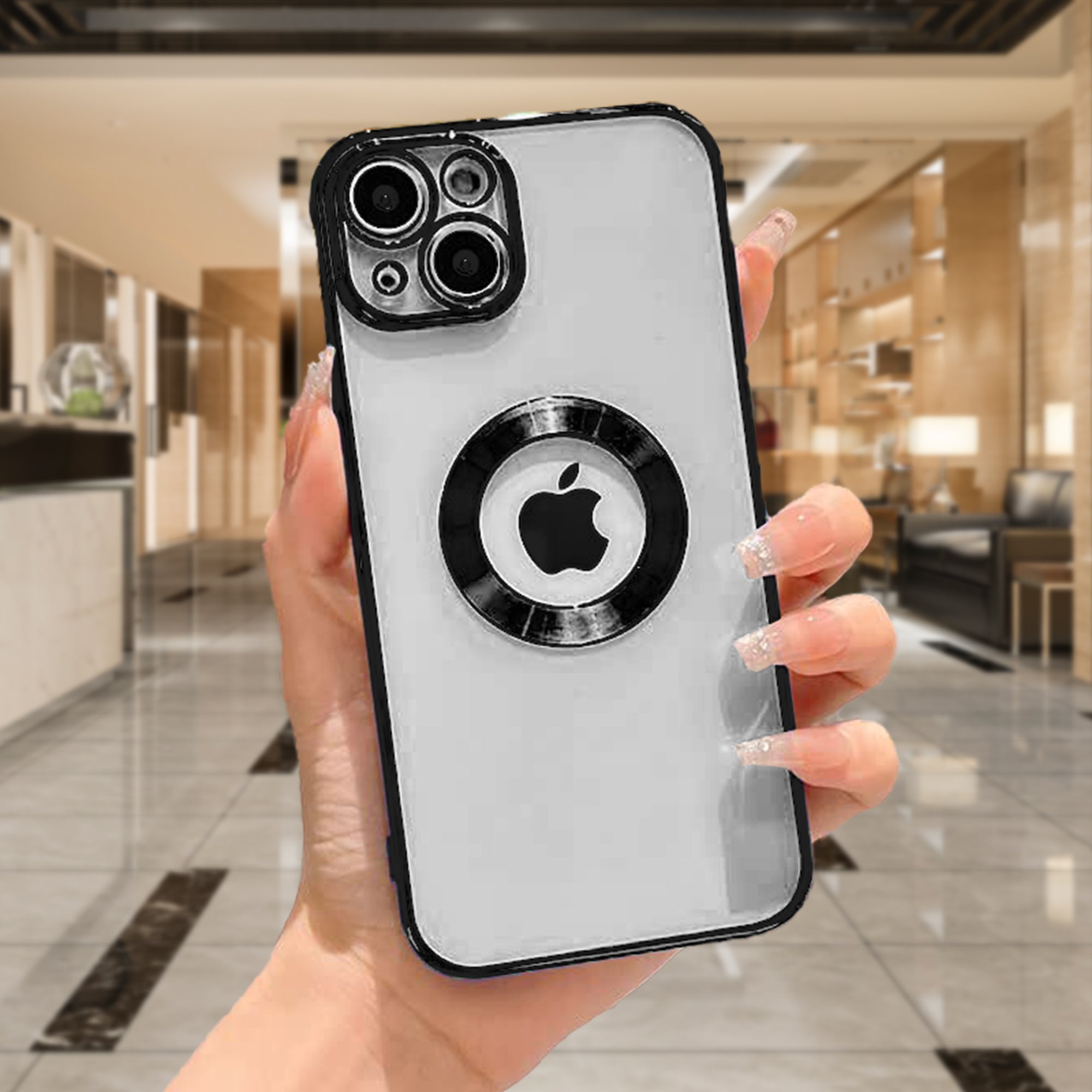 iPhone 13 Mini Chrome Ring Logo Cut Case