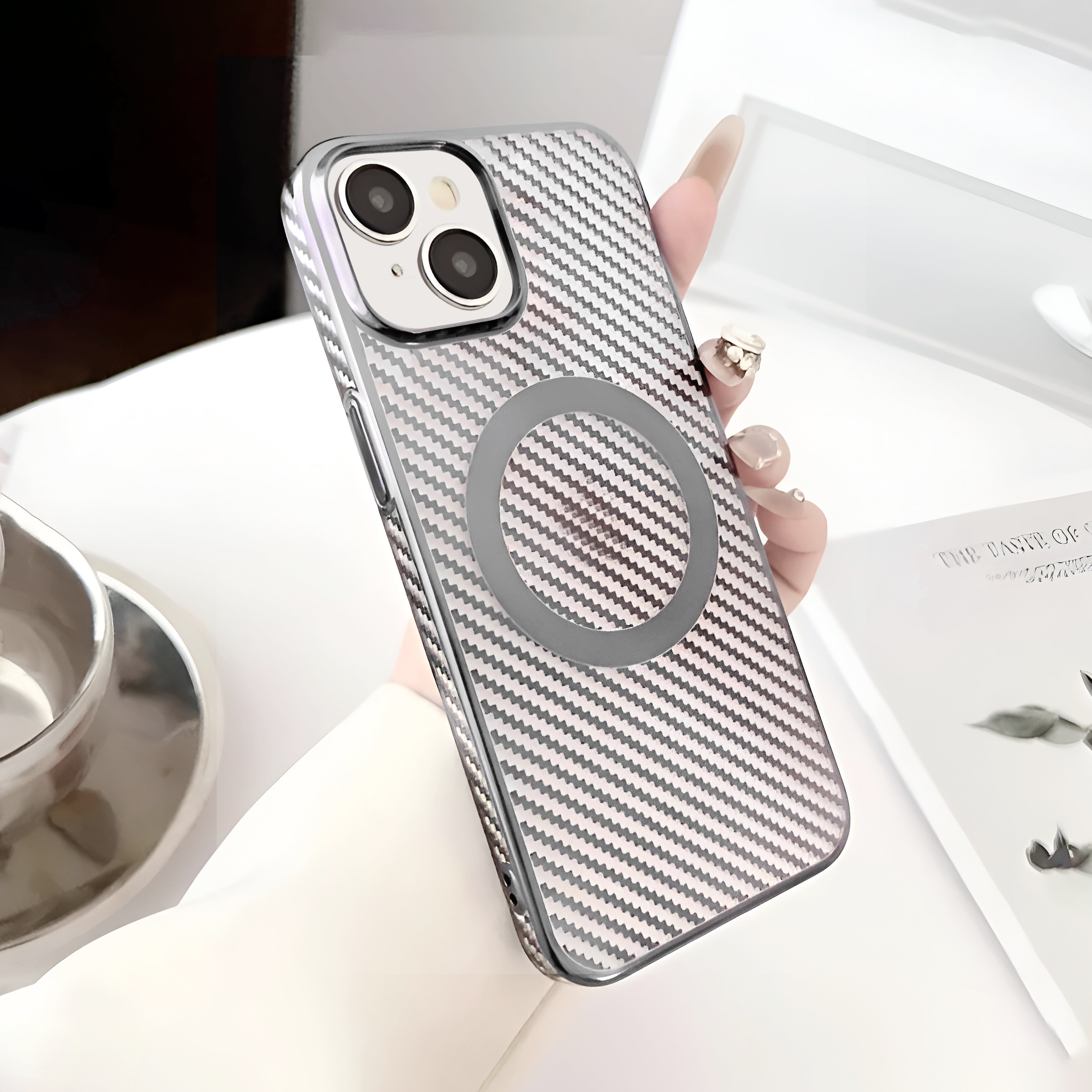 iPhone 15 Plus Carbon fiber Pattern Case