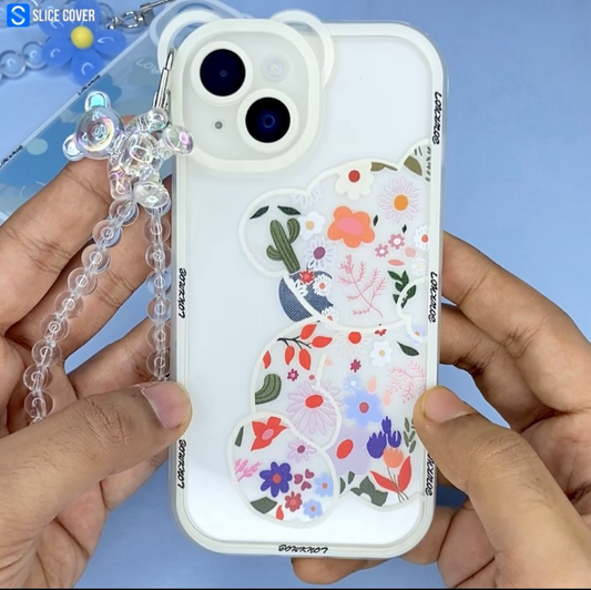 iPhone 14 Floral Panda Bracelet Case