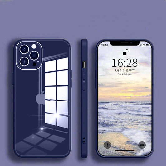 iPhone 13 Pro Aqua Square Tempered Glass Case