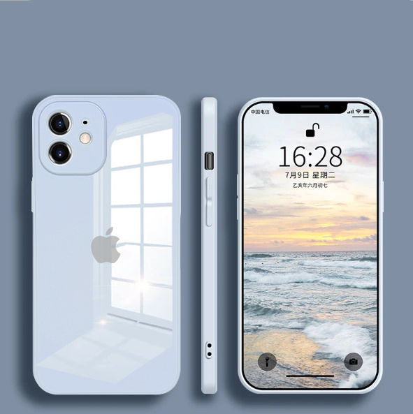 iPhone 11 Aqua Square Tempered Glass Case