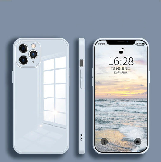 iPhone 11 Pro Aqua Square Tempered Glass Case