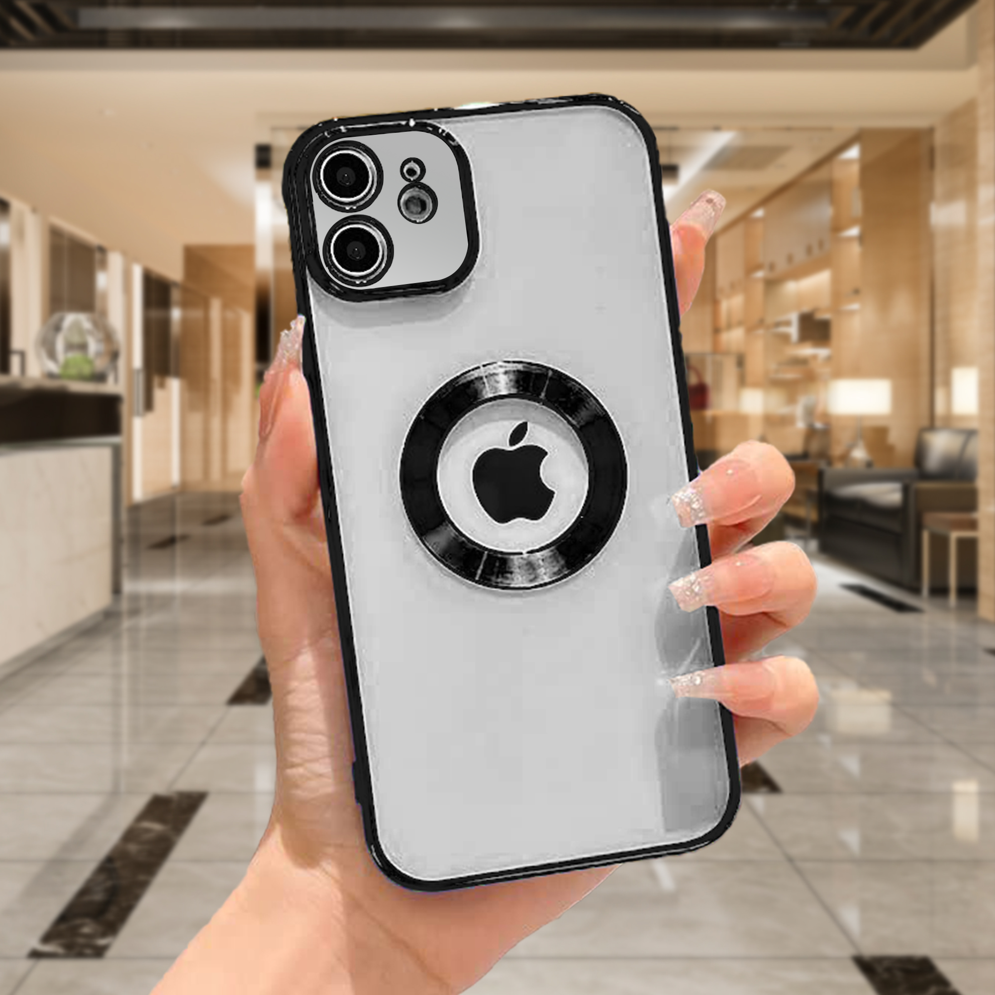 iPhone 12 Chrome Ring Logo Cut Case