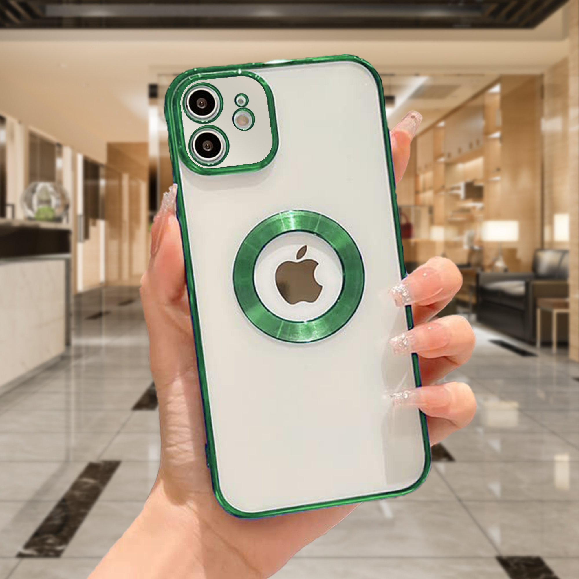 iPhone 12 Chrome Ring Logo Cut Case