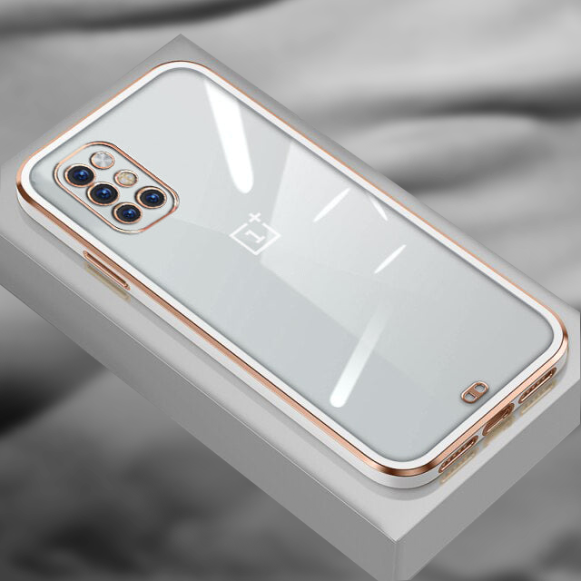OnePlus 9R Gold Edge Electro-Plating Shining Case